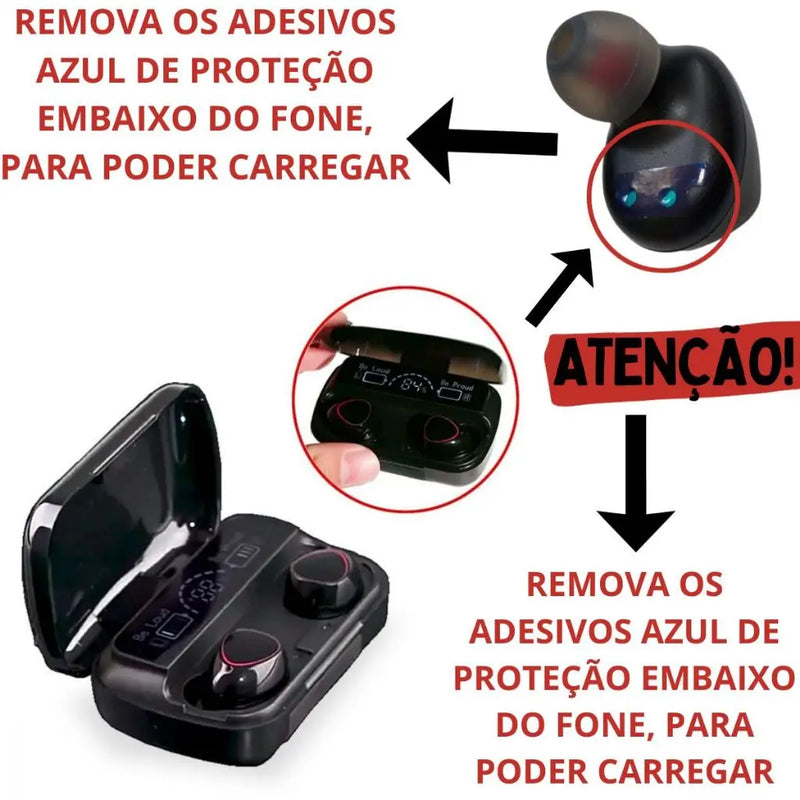 Super Fone De Ouvido bluetooth 5.1 M10 Sem Fio Com Pod Carregador