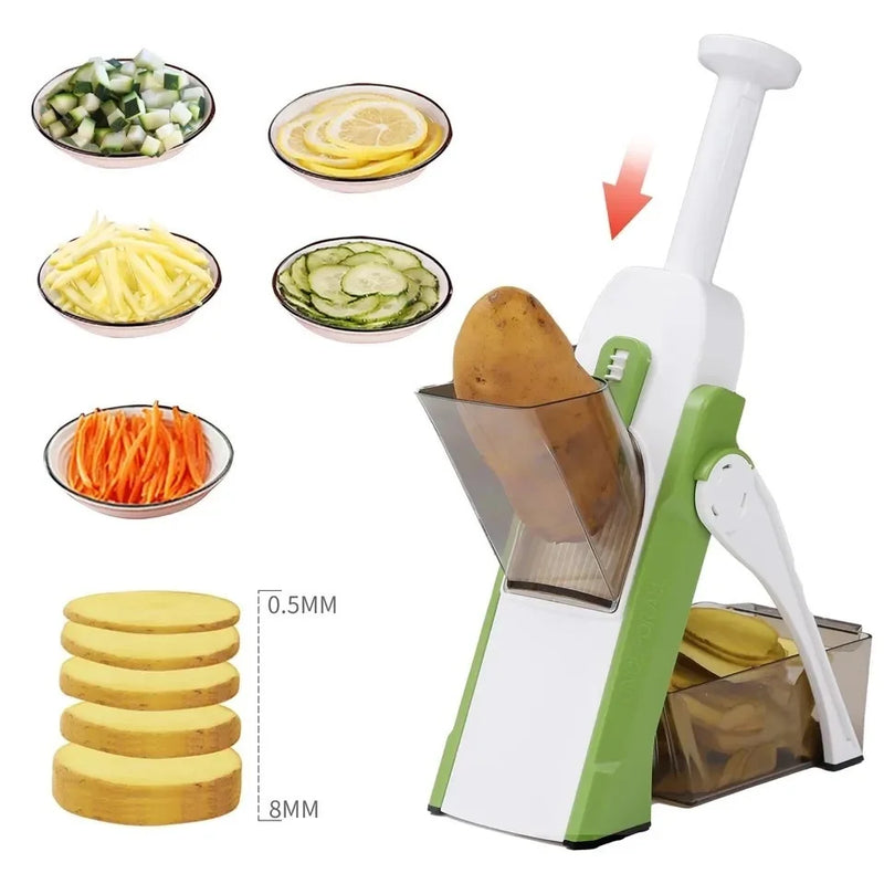 Cortador Sly Multifuncional com 5 Funções: Ideal para Cortar Batatas, Legumes e Verduras com Alta Qualidade e Eficiência